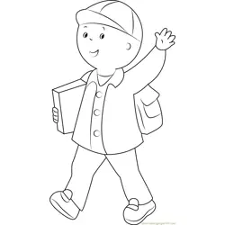 Caillou Say Hi Free Coloring Page for Kids