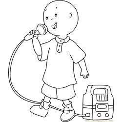 Caillou Singing Free Coloring Page for Kids