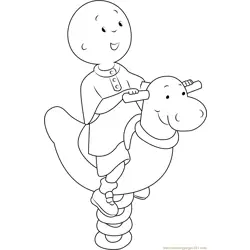 Happy Caillou Free Coloring Page for Kids