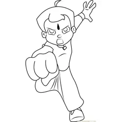 Chhota Bheem Power Punch Free Coloring Page for Kids