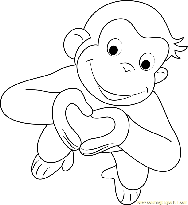 valentine monkey coloring pages - photo #13