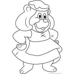 Smiling Grammi Gummi Free Coloring Page for Kids