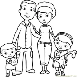 Doc McStuffins Family Free Coloring Page for Kids