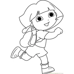 Dora Back to School Free Coloring Page for Kids