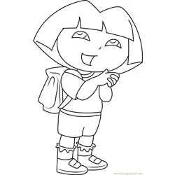 Dora Going to School Free Coloring Page for Kids
