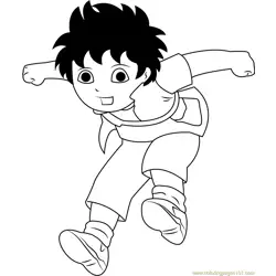 Diego Jumping Free Coloring Page for Kids
