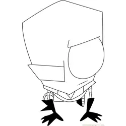 Invader Zim at Home Free Coloring Page for Kids
