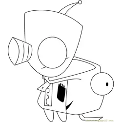 Zim Invader Free Coloring Page for Kids