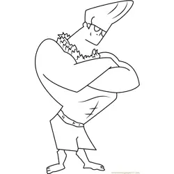 Johnny Bravo in Fancy Dress Competition Free Coloring Page for Kids