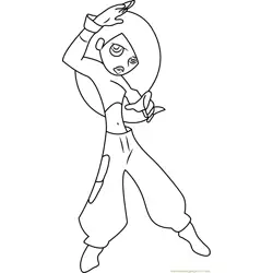 Kim Possible Play Karate Free Coloring Page for Kids