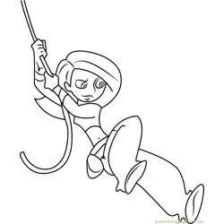 Kim Possible with Rope Free Coloring Page for Kids