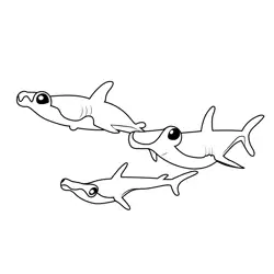 Hammerhead Shark Pup Siblings Octonauts Free Coloring Page for Kids