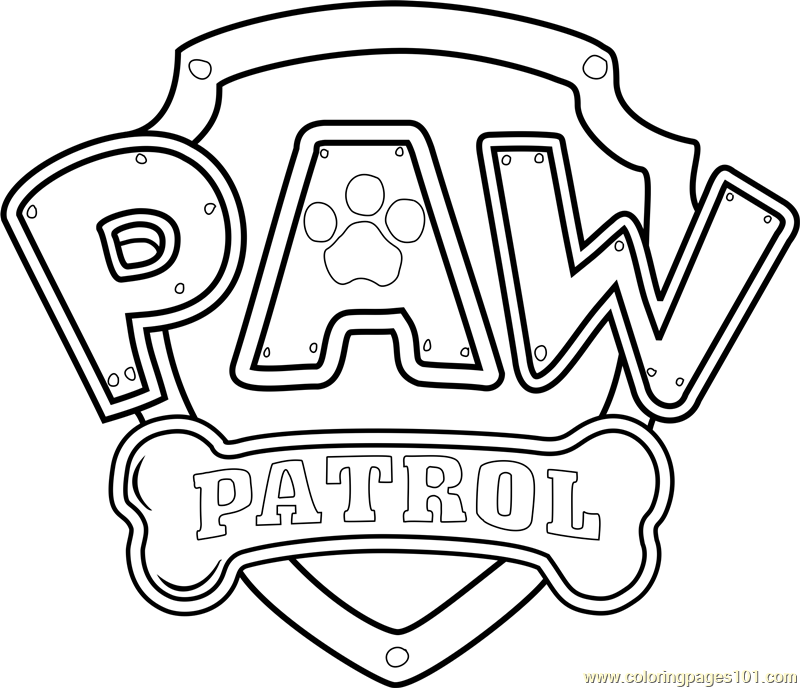 paw patrol logo coloring page  free paw patrol coloring