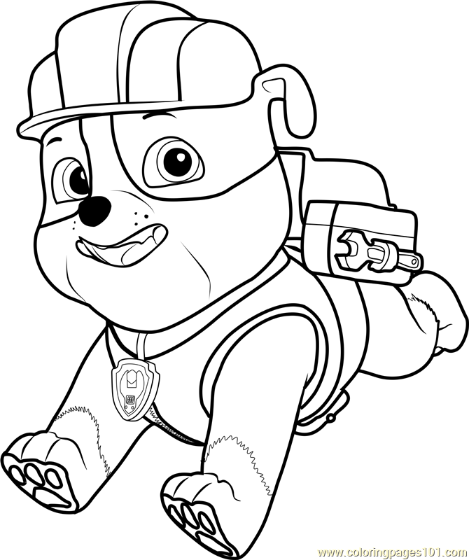 Rubble Coloring Page Free PAW Patrol Coloring Pages
