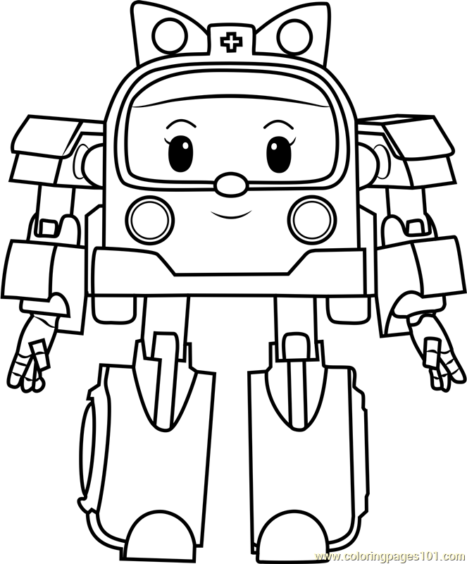 Coloriage Robocar Poli Heli