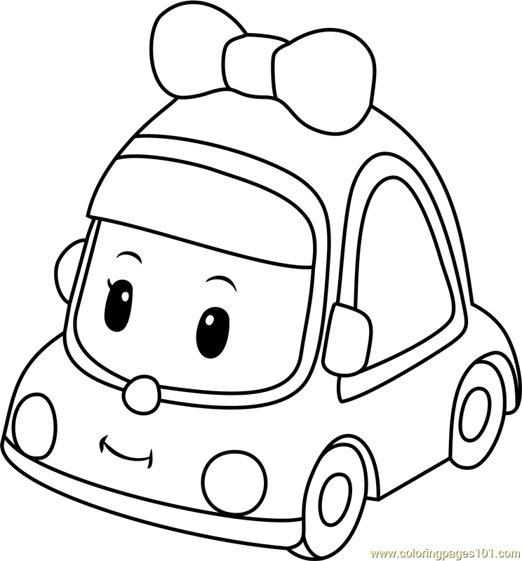Mini Coloring Page - Free Robocar Poli Coloring Pages