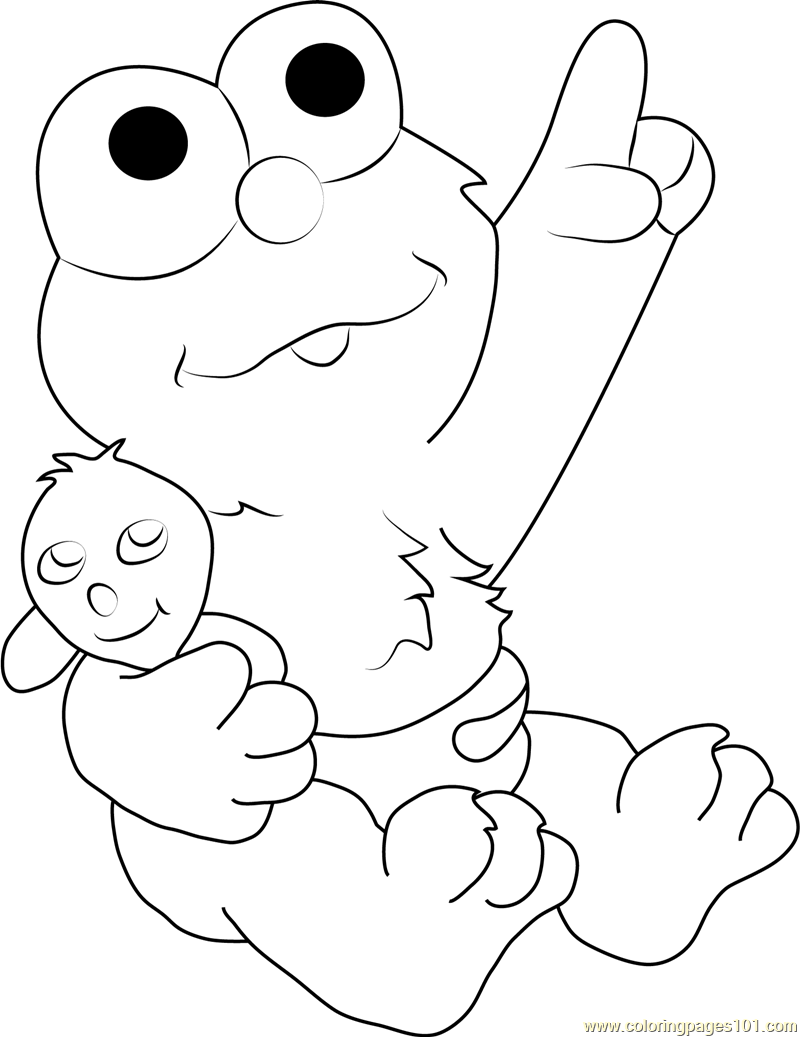 baby cookie monster and elmo coloring pages - photo #9