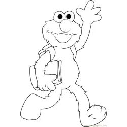 Elmo Back to School Free Coloring Page for Kids