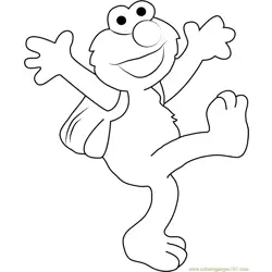 Elmo Going to School Free Coloring Page for Kids
