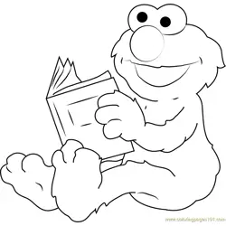 Elmo the Furry Red Monster Free Coloring Page for Kids