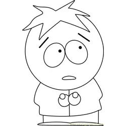 Butters from South Park Free Coloring Page for Kids
