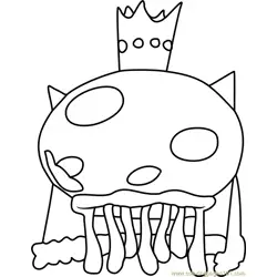 King Jellyfish Free Coloring Page for Kids