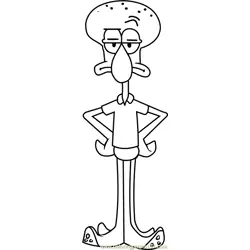 Squidward Free Coloring Page for Kids