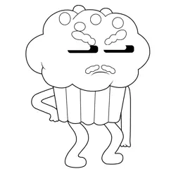 Cupcake man The Amazing World of Gumball Free Coloring Page for Kids