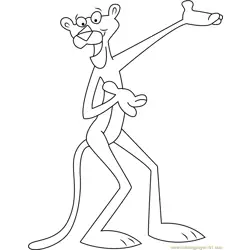 Happy Pink Panther Free Coloring Page for Kids
