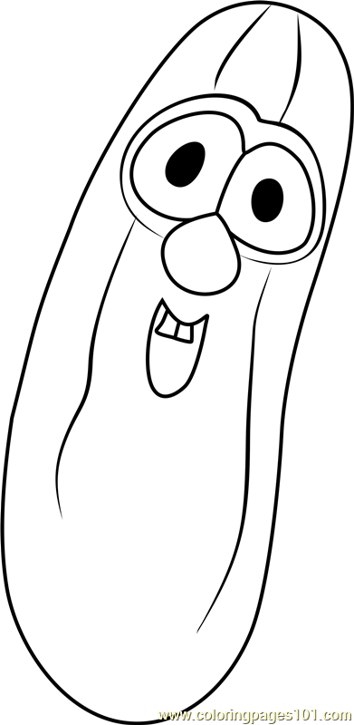Larry the Cucumber Coloring Page - Free VeggieTales Coloring Pages