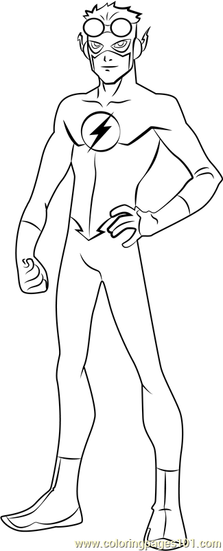 Kid Flash Coloring Page - Free Young Justice Coloring Pages