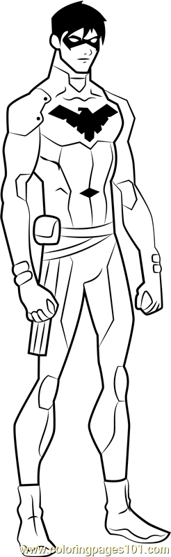 Nightwing Coloring Page - Free Young Justice Coloring Pages