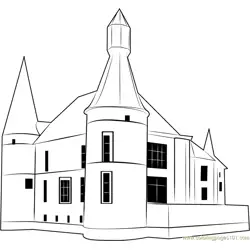 Castle Jehay Belgium Free Coloring Page for Kids