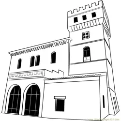 Medieval Castle Free Coloring Page for Kids