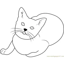 Cat Looking Up Free Coloring Page for Kids