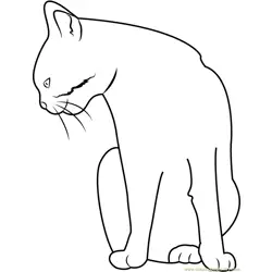 Cat Staring Down Free Coloring Page for Kids