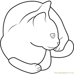 Pet Cat Sitting Free Coloring Page for Kids