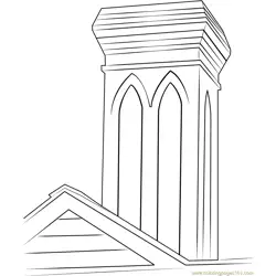 Gothic Chimney Free Coloring Page for Kids