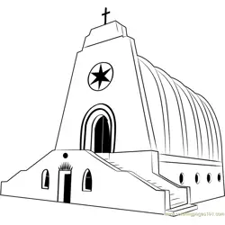 Church Amlwch Anglesey Bunker Free Coloring Page for Kids