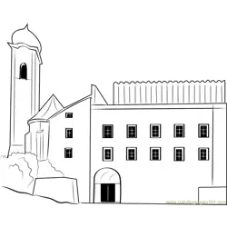 City Hall Kufstei Free Coloring Page for Kids
