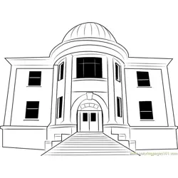 City Hall in United State Free Coloring Page for Kids