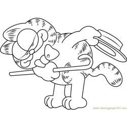 Garfield Showing his Hat Free Coloring Page for Kids