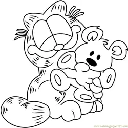Garfield with Teddy Bear