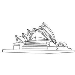 Sydney Opera House Australia Free Coloring Page for Kids