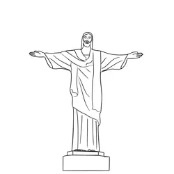 Christ Statue In Brazil Free Coloring Page for Kids