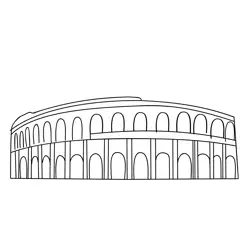 Nimes Arena, France Free Coloring Page for Kids