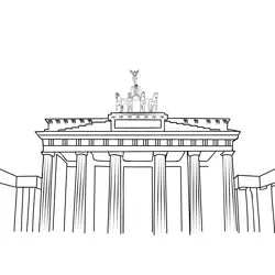 Brandenburg Gate Germany Free Coloring Page for Kids