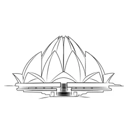 Lotustemple India Free Coloring Page for Kids