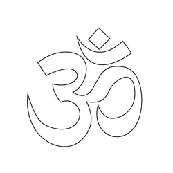 Ohm Symbol Of Hindu Free Coloring Page for Kids