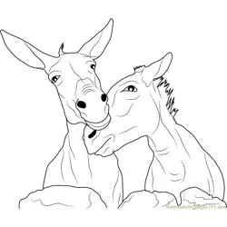 Donkey Domestic Animal Free Coloring Page for Kids